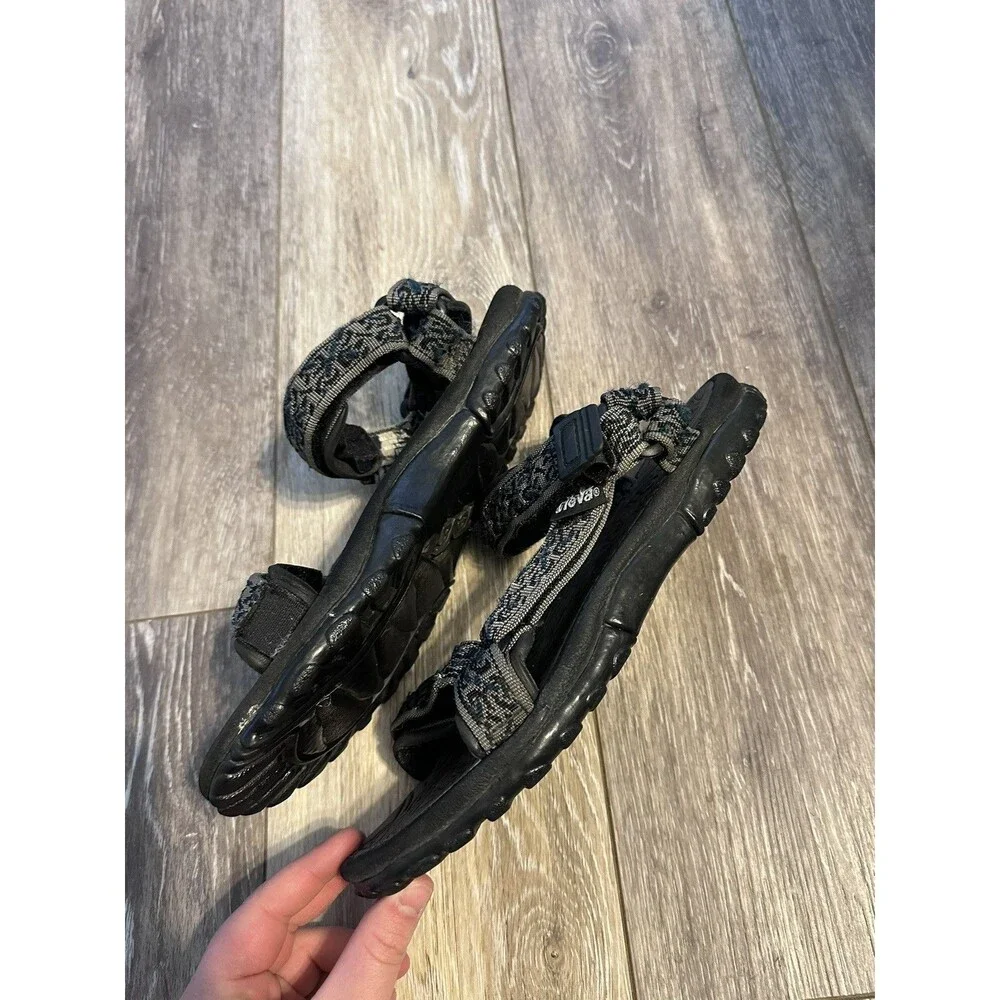 TEVA Black and Gray Nylon Adjustable Strap Sport Sandals US Size 8W